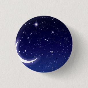 Moon & Twinkling Stars 3 Cm Round Badge