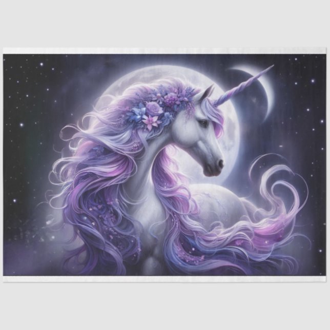 Moon Unicorn Tissue Paper (Front)