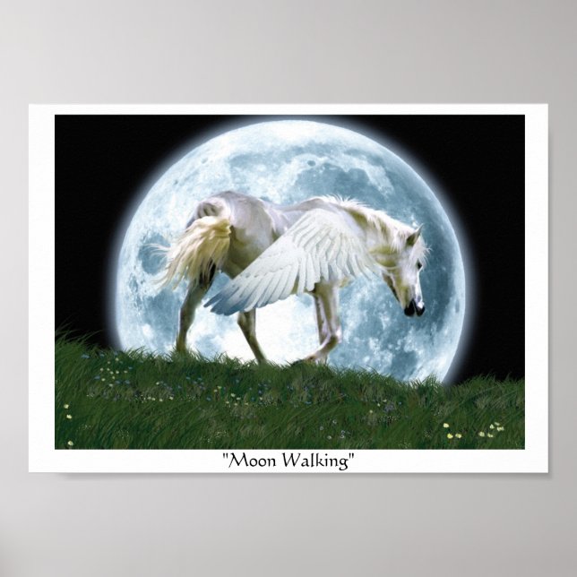 "MOON WALKING" Pegasus Art Poster (Front)