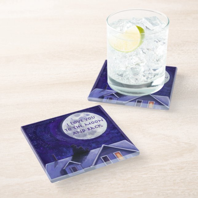 Moon Watch Art Glass Coaster (Angled)