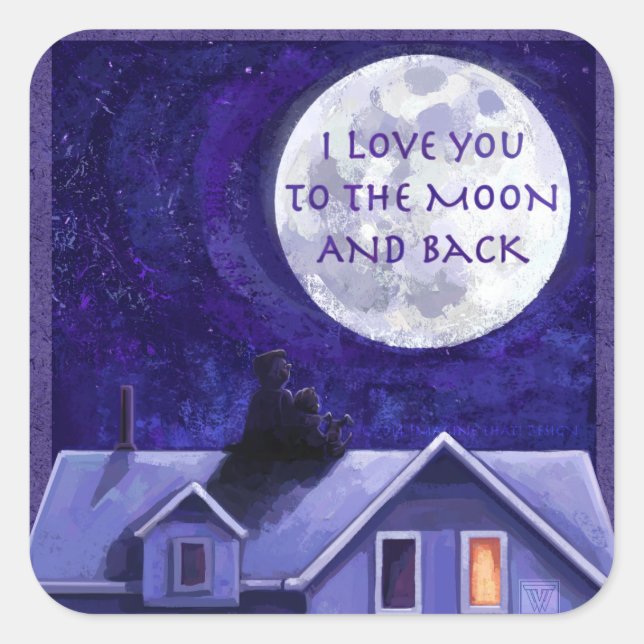 Moon Watch Square Sticker (Front)