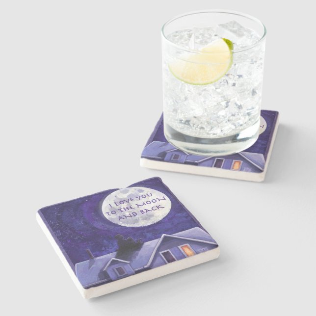 Moon Watch Stone Coaster (Side)