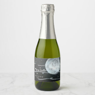 Moon wine bottle sparkling wine label