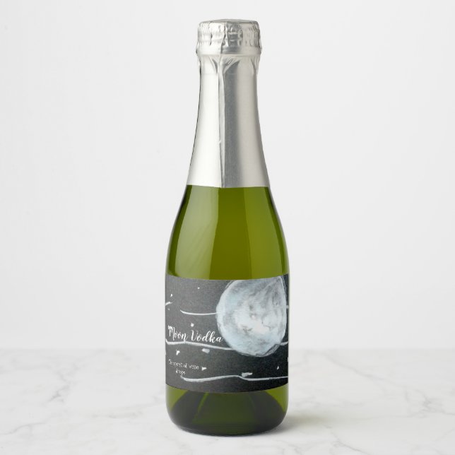 Moon wine bottle sparkling wine label (Front)