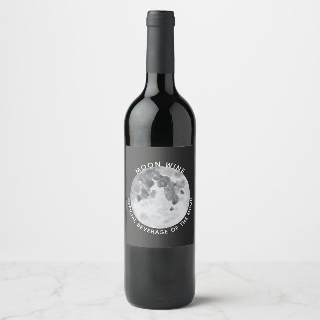Moon Wine Personalised Wine Label (Front)