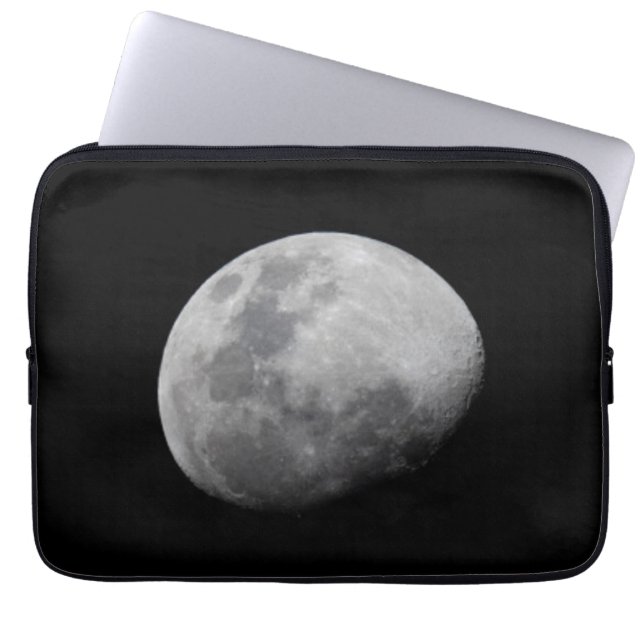 Moon with Black Sky | Zambia, South Luangwa Laptop Sleeve (Front)