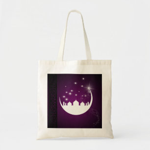 Moon with Mosque Silhouette - Budget Tote Bag