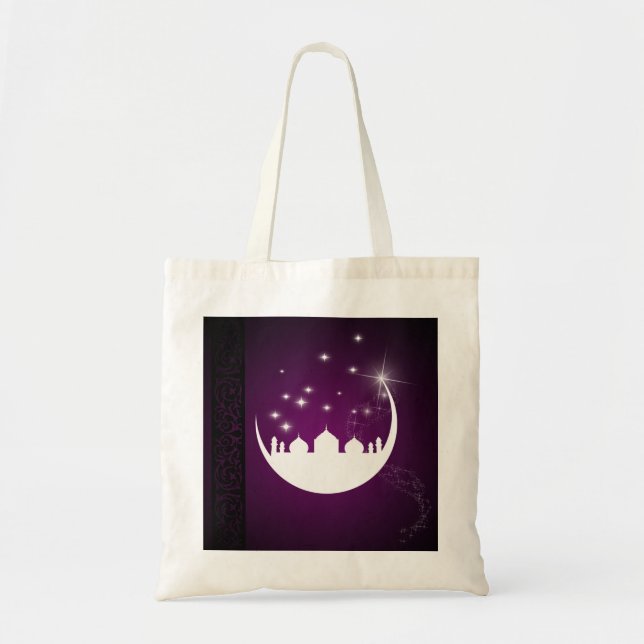 Moon with Mosque Silhouette - Budget Tote Bag (Front)