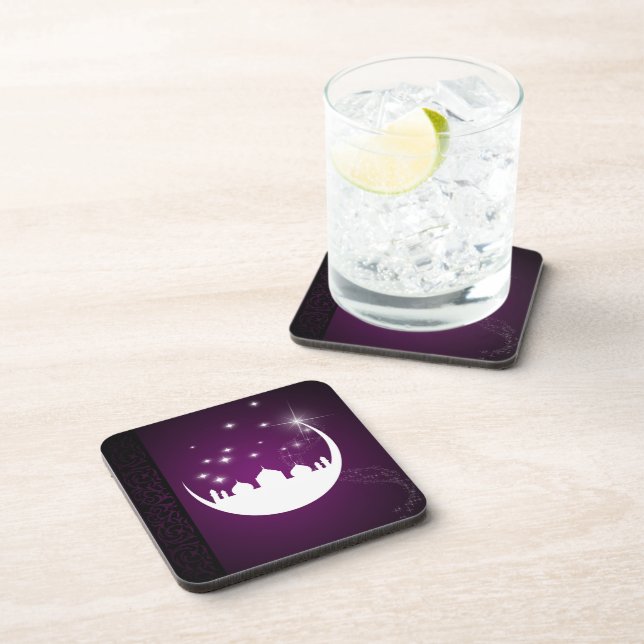 Moon with Mosque Silhouette Coaster (Right Side)