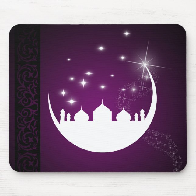 Moon with Mosque Silhouette - Mousepad (Front)