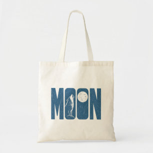 Moon Wolf Halloween Linocut Design Tote Bag