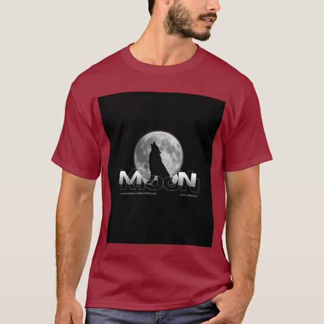 Moon wolf howling at full Moon Graphic T-shirt (Front)