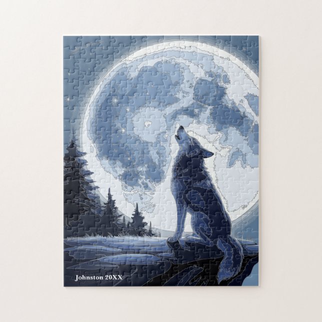Moon Wolf Jigsaw Puzzle (Vertical)