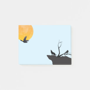 Moon Wolf Raven Post-it Notes