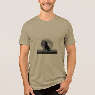 Moon Wolf T-Shirt – Mystical Full Moon Night Wolf Tri-Blend Shirt
