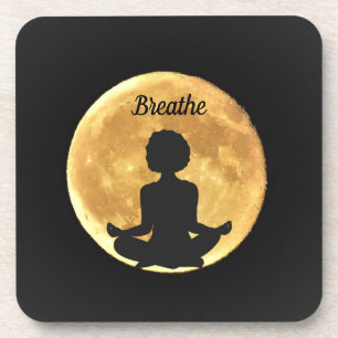 Moon Yogi Breathe Acrylic Coasters