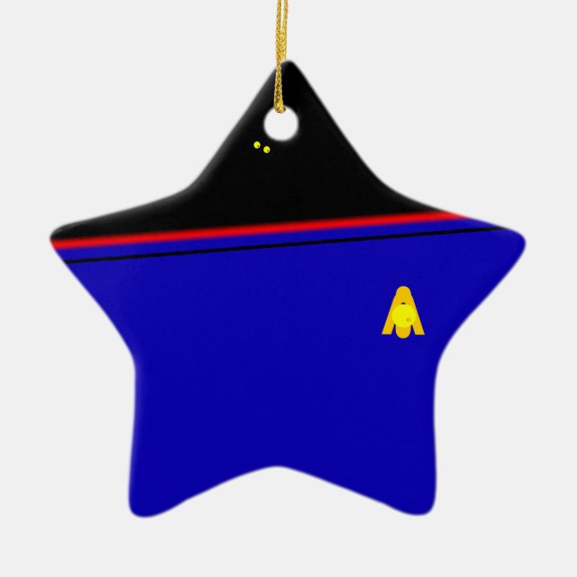 MoonBase Lounge Red Blue Star Ornament (Front)