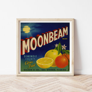 Moonbeam Brand Vintage Citrus Label Poster