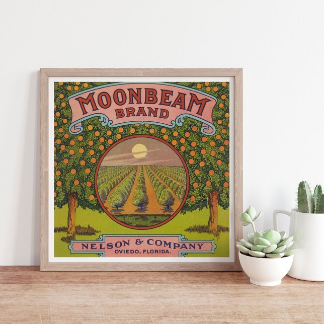 Moonbeam Brand | Vintage Citrus Label Poster (Creator Uploaded)
