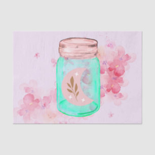 Moonbeam Mason Jar Decoupage Tissue Paper