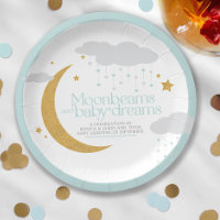 Moonbeams and baby dreams baby shower blue