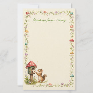 Moonberry Hollow Mushroom Mailbox Woodland Station Stationery