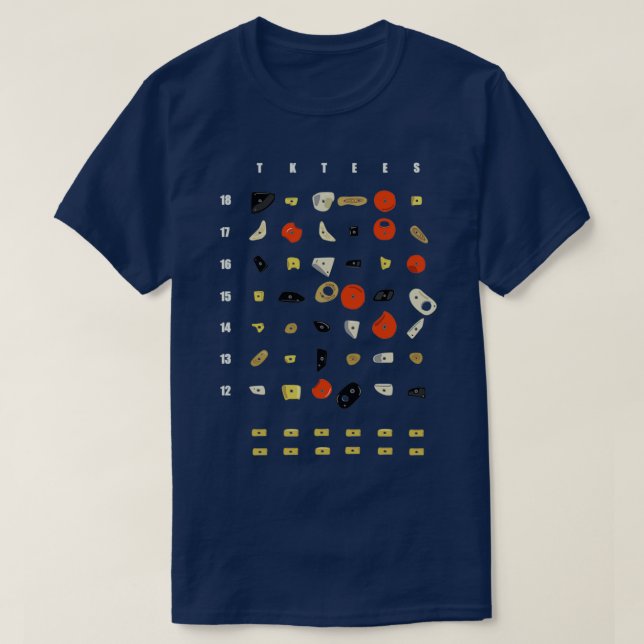 Moonboard Inspired Bouldering Climbing Print light T-Shirt (Design Front)
