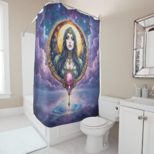 Moonbound Dreamkeeper – Guardian of the Night.   Shower Curtain
