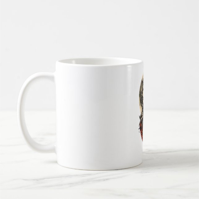 Moonbound Guardian She of the Wolf Moon Lunar Wolf Coffee Mug (Left)