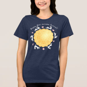 Mooncake and Rabbits Moon Festival Tri-Blend Shirt