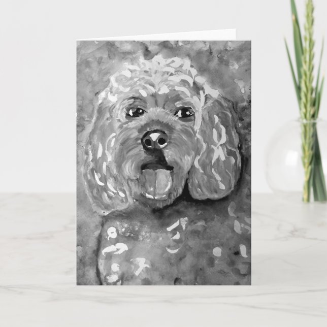 Mooncards, Cavapoo, Pet, Dog Greeting Card (Front)