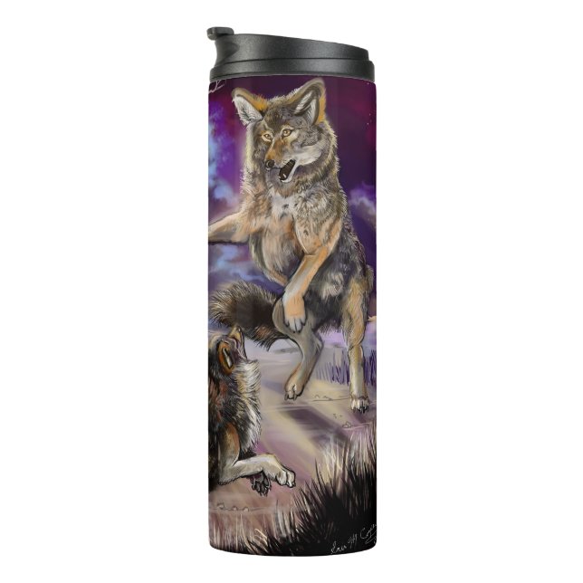 Moondancer Coyotes Thermal Tumbler (Rotated Right)