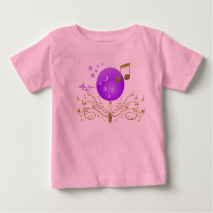 MoonDreams GoldGlitter Music Toddler PinkRuffleTee Baby T-Shirt