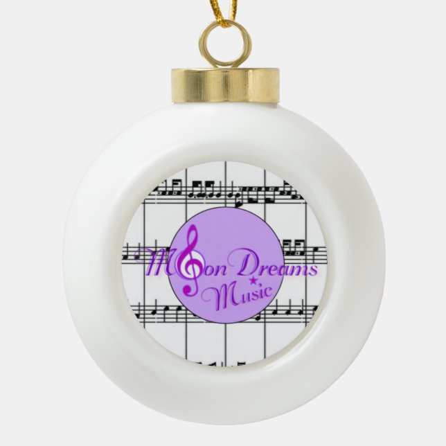 MoonDreams Music Ceramic Ornament (Bell) (Front)
