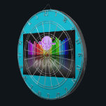MoonDreams Music Equalizer Metal Cage Dartboard 2<br><div class="desc">Cool Metal Cage Dartboard,  Turquoise Colour,  Featuring our MoonDreams Music Equalizer Design - Great for a Rec Room or Music Room!</div>