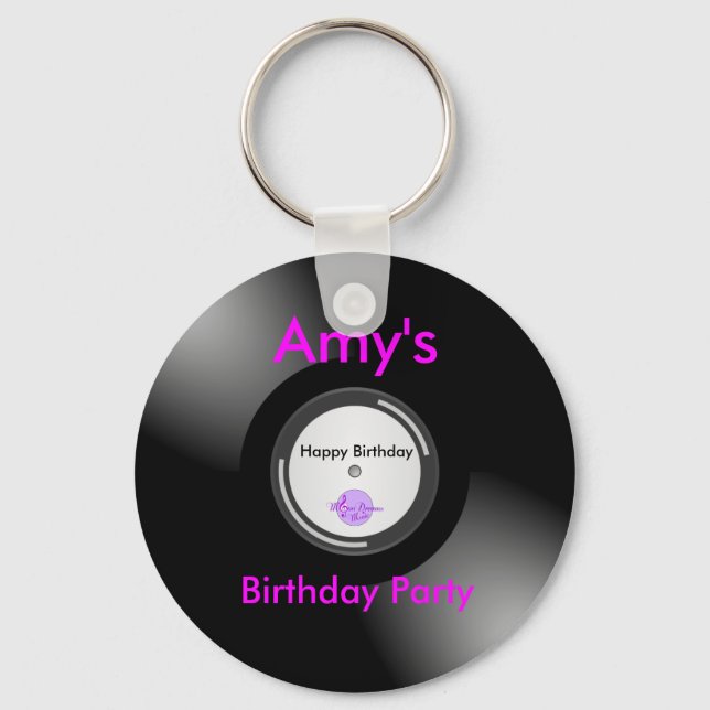 MoonDreams Music Record Button Keychain (Front)