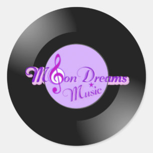 MoonDreams Music Record Small Round Stickers