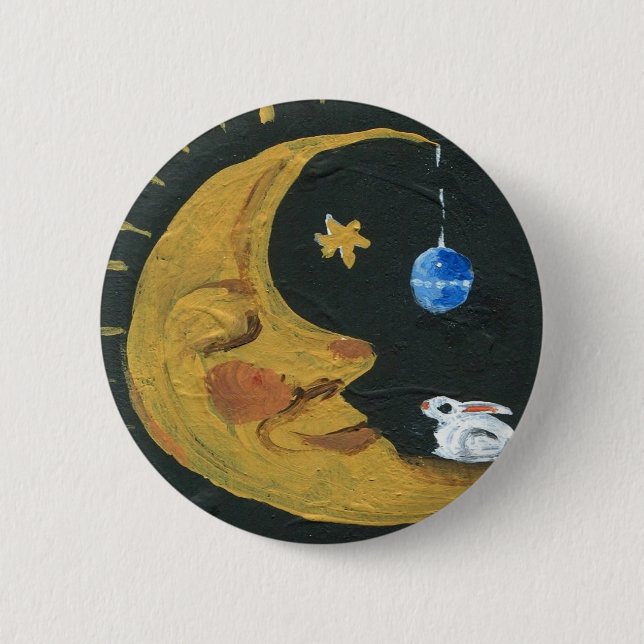 Moonface 6 Cm Round Badge (Front)