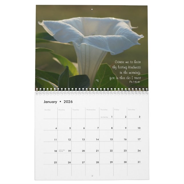 Moonflower Calendar---EDIT YEAR as needed Calendar (Jan 2026)