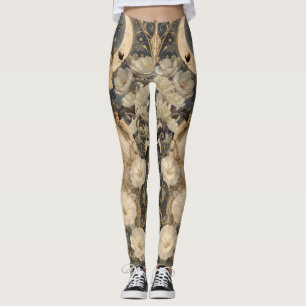 Moonflower Lady Art Nouveau Leggings