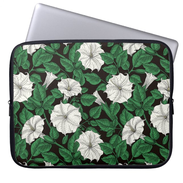 Moonflowers 2 laptop sleeve (Front)