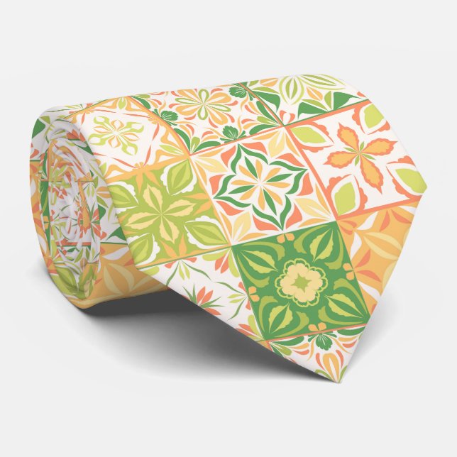 Moonflowers 2 neck tie (Rolled)