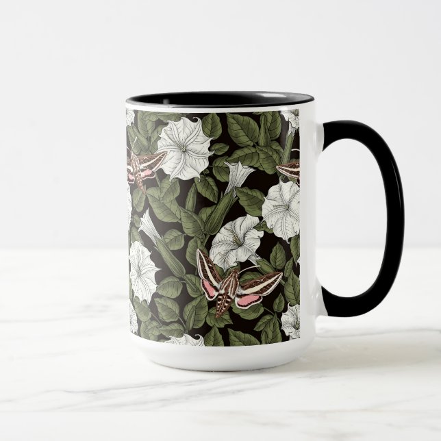 Moonflowers and sphinx moths mug (Right)