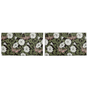 Moonflowers and sphinx moths pillowcase