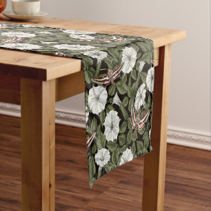 Moonflowers and sphinx moths  short table runner