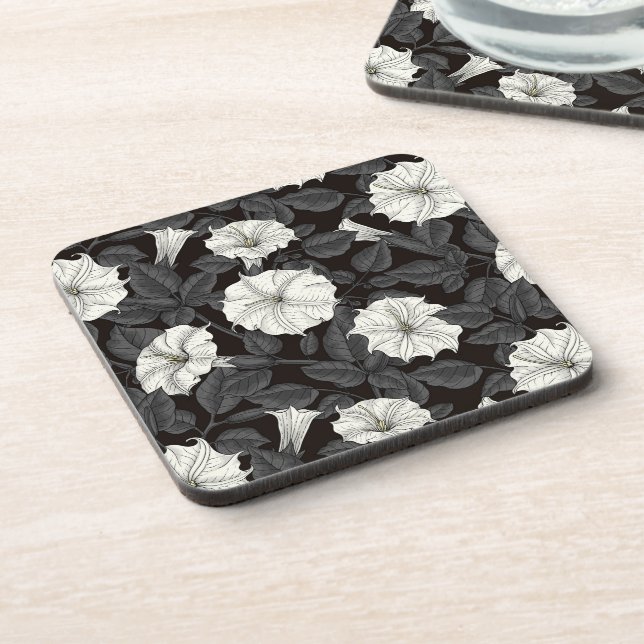 Moonflowers Beverage Coaster (Left Side)