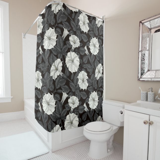 Moonflowers Shower Curtain (In Situ)