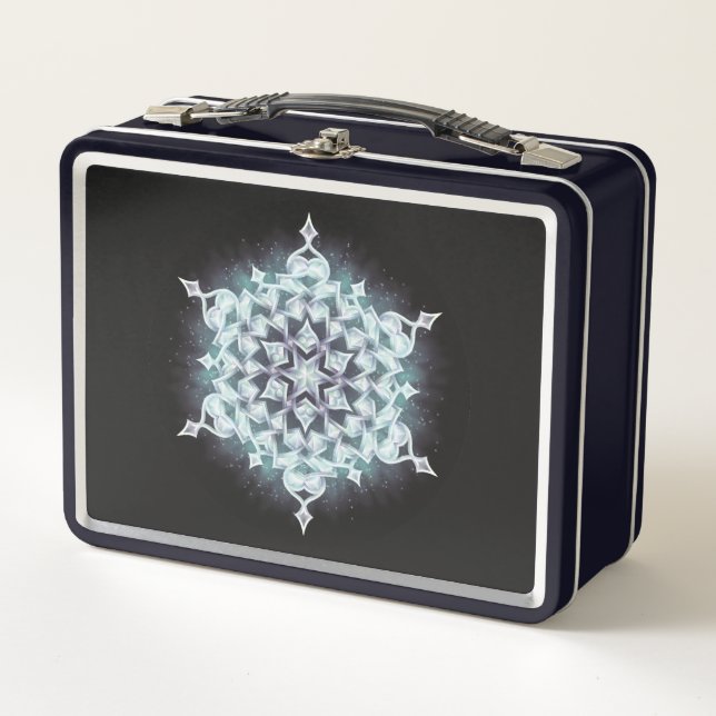 Moonfrost Snowflake Metal Lunch Box (Front)