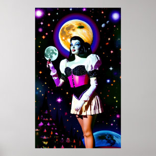 Moongazed - Ken Gauge Surreal Art Poster