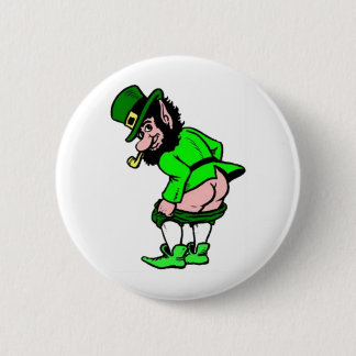 Mooning Leprechaun 6 Cm Round Badge